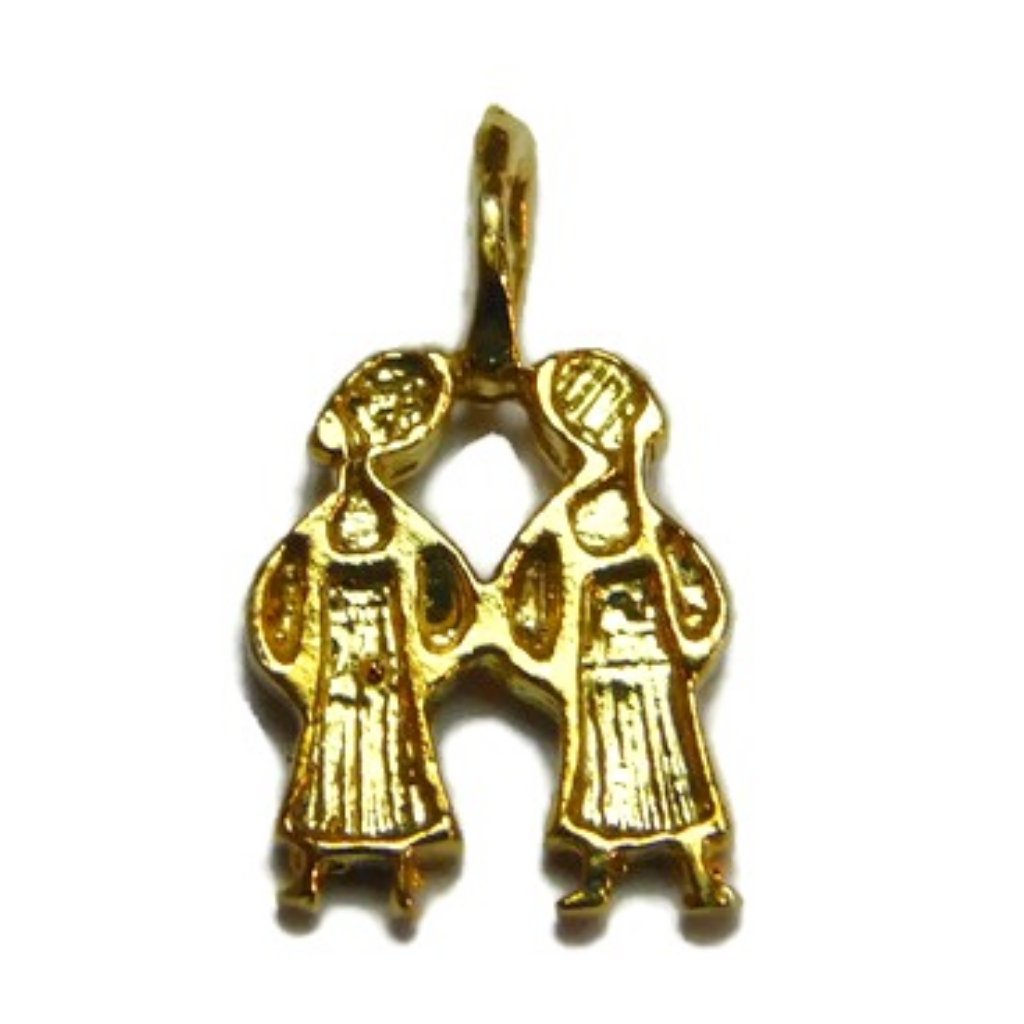 14k Yellow Gold Zodiac Gemini Charm Pendant